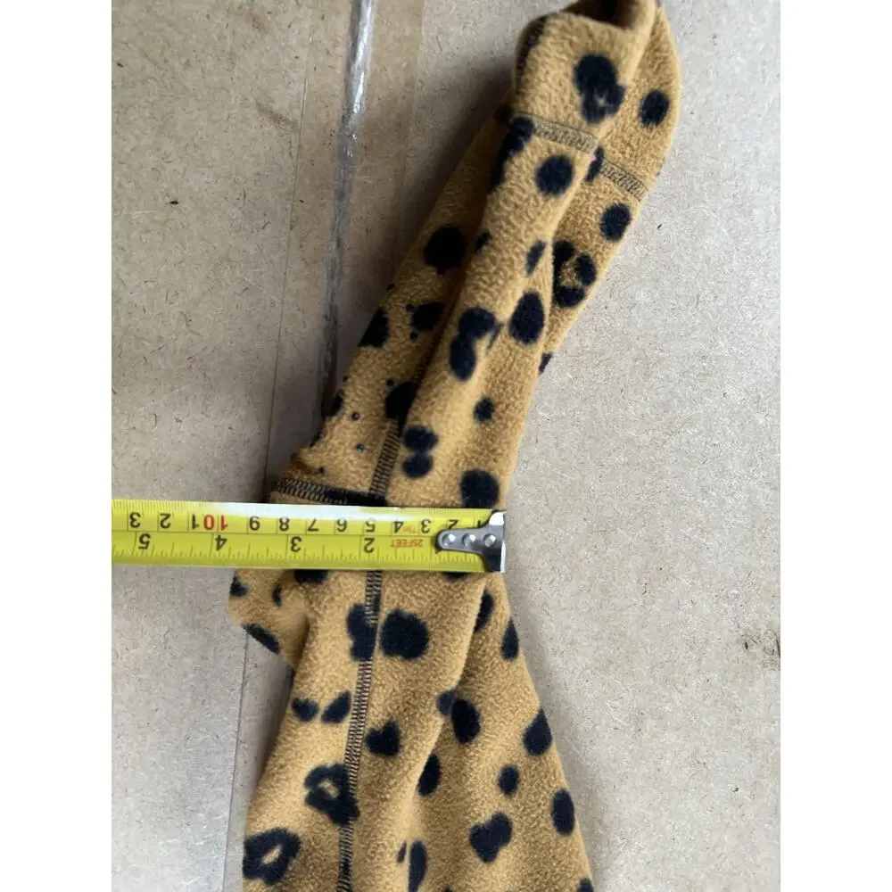 Muk Luks Boot Socks Womens One Size Regular Beige Fleece Leopard Print